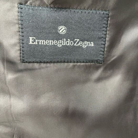 Ermenegildo Zegna 100% Wool Herringbone Blazer Gray See Measurements For Size - Picture 2 of 11